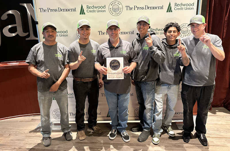 picture of the JA Landscaping crew in Napa, California